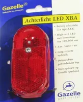 Gazelle Rück XBA Batterie LED schwarz / rot