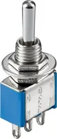 Goobay Kippschalter Miniatur, EIN – AUS – EIN, 3 Pins, blaues Gehäuse, 12,9x8x33mm