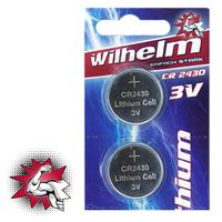 2 x Wilhelm CR2430 Blister Lithium Knopfzellen