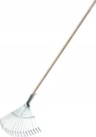 KADAX Rechen, regulierbarer Laubrechen, Rechen mit langem Stiel aus Holz, breite Harke für Garten
