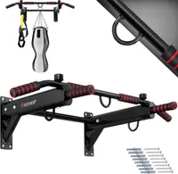 KESSER® 4in1 Klimmzugstange zur Wandmontage rutschfesten Griffen zusätzliche Funktion für Seile Ringe und Boxsäcke mit verschiedenen Griffpositionen | sicher & stabil | Pull Up Bar für zuhause