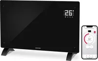 SENCOR SCF 4241BK Teplovzdušný chytrý skleněný elektrický konvektor, IP24 vhodné pro koupelny, Wi-Fi ovládání přes mobilní aplikaci