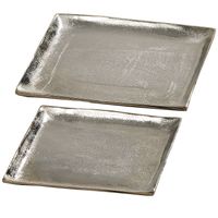 37 cm Dekotablett Dekoschale Tablett Schale silber Metall Deko Tischdeko 28 o
