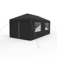Sessamen-LP Pawilon 3x6m Wodoodporny - Namiot imprezowy pawilon ogrodowy z 6 ścianami bocznymi Altana kempingowa do ogrodu, na imprezę, wesele, ciemnoszara