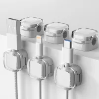 6 Stück Kabelhalter Kabelclips Verstellbare Kabel Organizer Magnetische Kabelmanagement Selbstklebend Kabelhalter  (Weiß)