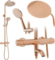 Rea Duschgarnitur mit Thermostat Lungo Rose Gold