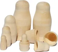 Matroschka unbemalte Puppen Rohlinge Holzfiguren Blank zum bemalen 4 teilig, 9 cm hoch, ZWEI SETS