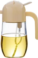 2-in-1-Ölsprüher aus Glas, Olivenölflasche in Lebensmittelqualität für die Küche, hitzebeständige Ölsprühflasche zum Kochen, Luftfritteuse, Braten, Grillen