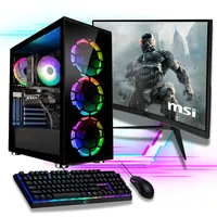 Gaming PC Komplett-Set AMD Ryzen7 5700G - Radeon Grafik - 1TB NVMe SSD - 2000GB HDD - 32GB DDR4 - Windows 11 - WLAN - MSI 27" TFT - Tastatur/Maus
