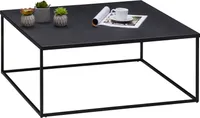 Couchtisch HILAR 80 x 80 cm aus pulverbeschichtetem Metall in schwarz. Sofatisch in modernem Design mit robuster Oberfläche.