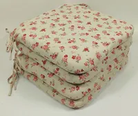 Rattani  Sitzkissen Stuhlkissen Billy 40 x 40 cm Mirha Leinen Rose, Set 4