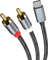 MMOBIEL Chinch auf USB-C Audio Kabel – Type-C zu 2 RCA Stecker Audio Kabel