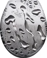 UISEBRT Toilettendeckel Absenkautomatik WC Sitz Klobrille Softclose Antibakteriell Klodeckel aus Duroplast - Wasserflussspur