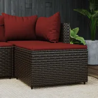 vidaXL Záhradná stolička s vankúšom Brown Poly Rattan
