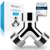 Bächlein Y-Verteiler 2-Wege-Verteiler - G 3/4" verchromt Wasseranschluss Verteiler