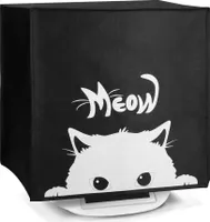 kwmobile Hülle kompatibel mit Thermomix TM5 / TM6 - Küchenmaschine Abdeckhaube - in Schwarz Weiß Neugierige Katze