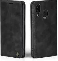 Handy Hülle für Samsung Galaxy A40 Klapphülle Bookcase Flip Cover Handy Tasche Etui Farbe: Schwarz