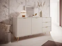 GrainGold Kommode Latina - Kommode mit Schubladen und Türen - Sideboard, TV-Kommode - Kommode Beige
