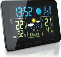 BEARWARE Funkwetterstation mit Farbdisplay & Außensensor Barometer, Wettervorhersage uvm.