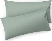 Blumtal Kissenbezug 40x60 cm (2er Set Kissenbezüge) - Hellgrün - 100% Baumwoll-Jersey für Nackenstützkissen