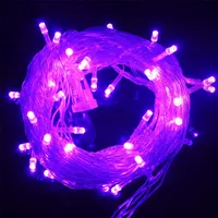 ​10M 100 LED Lichterkette Lila 8 Lichtmodi Party Garten Innen Außen Deko Weihnachtsbeleuchtung