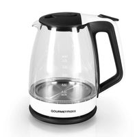 GOURMETmaxx Glas-Wasserkocher - 360° drehbar - schwarz/weiß