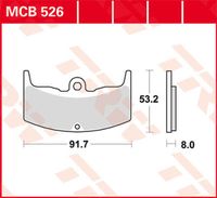 TRW / Lucas - Typ MCB526 Organisch Bremsbeläge mit ABE