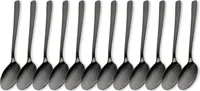 Schramm® 6 oder 12 Stück Kaffeelöffel wählbar in schwarz, silber oder gold Tafellöffel Eier Löffel Teelöffel Servierlöffel Kaffeelöffel Dessertlöffel Dip Löffel, Farbe:schwarz, Anzahl:12 Stück