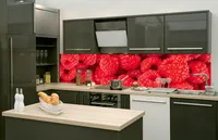 Küchenrückwand Folie selbstklebend HIMBEEREN 260 x 60 cm - Klebefolie - Dekofolie - Spritzschutz für Küche -