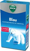 WICK Blau Menthol Zuckerfreie Halsbonbons mit reinem Menthol 46g