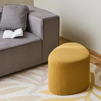 sweeek - Hocker in Kieselsteinform mit Stoffbezug  - Senffarben