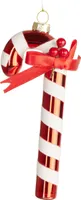 BRUBAKER Zuckerstange Rot Weiß Weihnachtskugel aus Glas - Handbemalt - Christbaumschmuck Lustig - Christbaumkugel Figuren Weihnachtsdeko