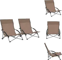 vidaXL Skládací plážová lehátka 2 ks. Taupe látka - Zahradní židle