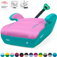 Daliya® QUBIX Kindersitzerhöhung | i-SIZE NORM ECE R129 | 125 bis 150 cm | Gurtfix | waschbar | Autositz | Autokindersitz | Kindersitz | Sitzerhöhung (Türkis - Rosa)