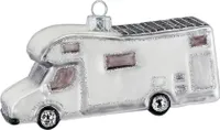 Christbaumschmuck Glas Wohnmobil Camper 7cm weiß
