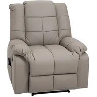 HOMCOM Massagesessel Fernsehsessel Elektrisch Relaxsessel mit Massagefunktion Kunstleder Holz Stahl Schaumstoff Grau 94 x 99 x 99 cm