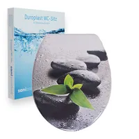 sanicomfort WC-Sitz Light wet Stone, Duroplast, mit Absenkautomatik
