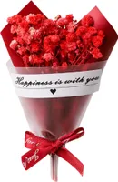 Mini-künstlicher Schleierkraut-Blumenstrauß mit Geschenkpapierschleife, ewige konservierte Blumendekoration, romantische Geschenke zum Muttertag und Valentinstag