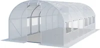 TOOLPORT Foliengewächshaus Gewächshaus 3x6m stabil & langlebig mit Fenster - reißfeste PE Plane 180g/m² weiß transparent
