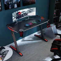 Giantex Gaming-Schreibtisch, 115 x 73 cm, in K-Form mit Helm-Haken