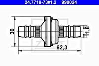 ATE Ventil Unterdruckleitung 24.7718-7301.2 11 8mm