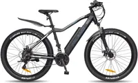 27.5" Elektro-Mountainbike, schwarze Breitreifen, Doppelscheibenbremsen