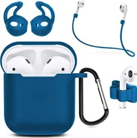 MMOBIEL Silikon Schutzhülle Case für AirPods 1/2 Cover 6 in 1 Set (BLAU) Kopfhörer