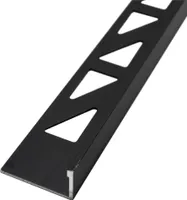 Dalsys Fliesenschiene Winkelprofil Aluminium (eloxiert) Schwarz 2m x 10mm, Fliesenprofil