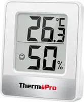 ThermoPro TP49 digitales Mini Thermo-Hygrometer Thermometer Hygrometer innen Temperatur und Luftfeuchtigkeitmessgerät mit Smiley-Indikator für Gewächs