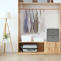 vidaXL Úložné boxy 2 ks Látkové 43x34x23 cm Sivé