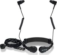 Retevis Zwei-Wege-Funkhörer Halsmikrofon Headset Binaurale Kopfhörer Kompatibel für Walkie Talkie Retevis RT5R RB85 RB627B RT24 Einziehbarer Hals-Ohrhörer zum Radfahren (1 Stück)