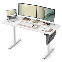 SONGMICS Výškově nastavitelný stůl elektrický 140 cm 4 výšky bílá