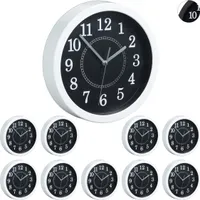 relaxdays 10 x Wanduhr rund 20cm weiß