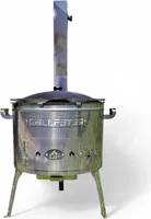Utschak aus Edelstahl 2mm mit Rauchrohr Timur mit Kazan aus Gusseisen 12L